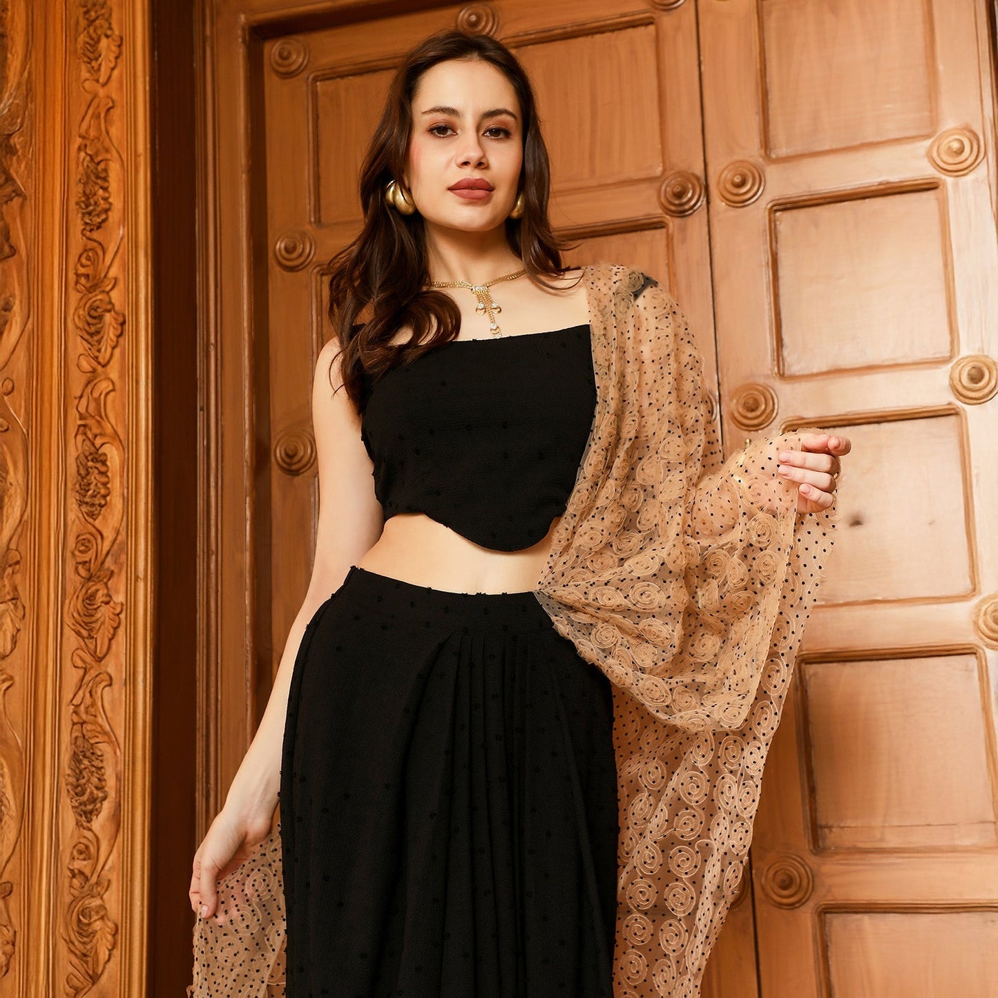 Rosa-Textured Pre-Draped Saree