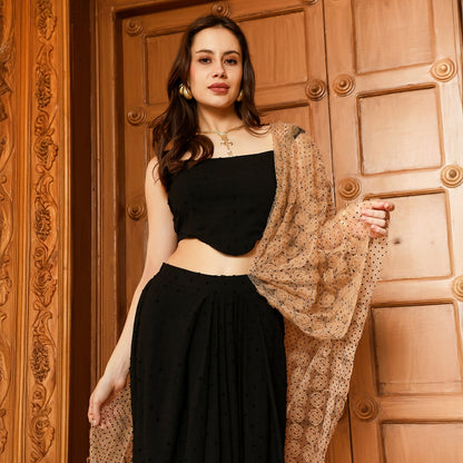 Rosa-Textured Pre-Draped Saree