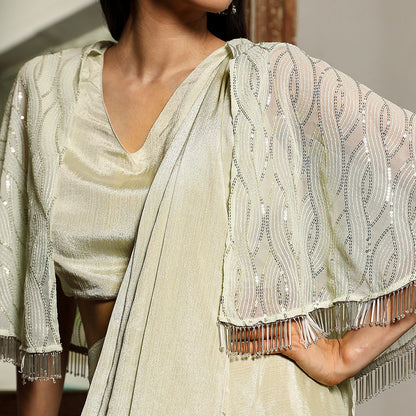 Bijou Cape Pre-Draped Saree