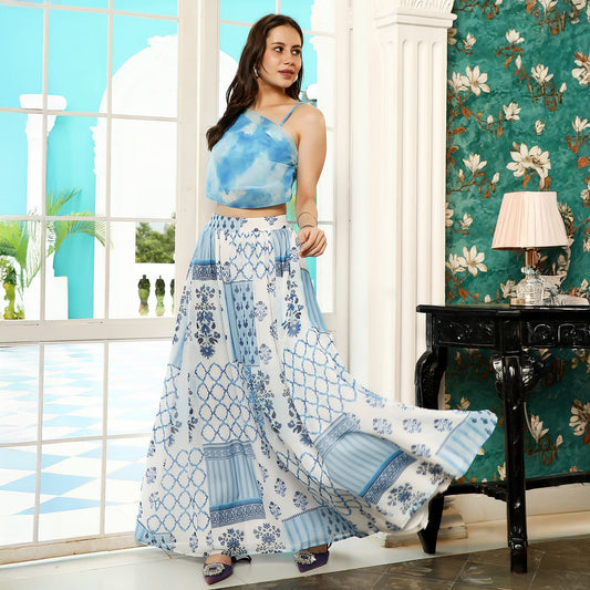 Abstract Floral-Block Imprint Co-Ord Set