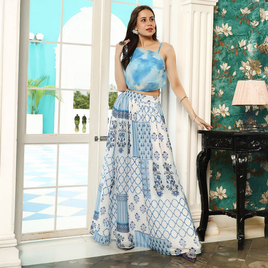 Abstract Floral-Block Imprint Co-Ord Set