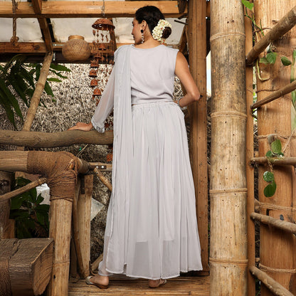 Embellished Lined Pre-Draped Saree