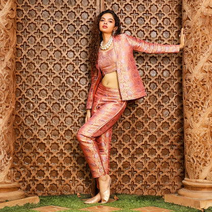 Floral Jaquard Pantsuit