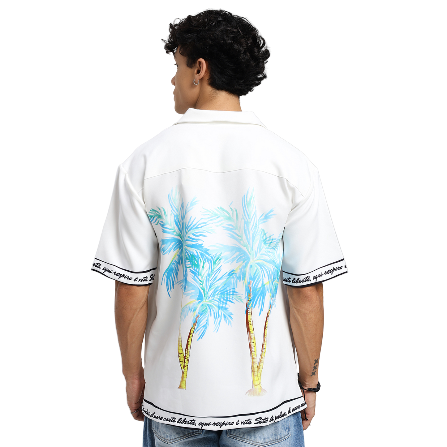 Liberta Racer Printed White Shirt