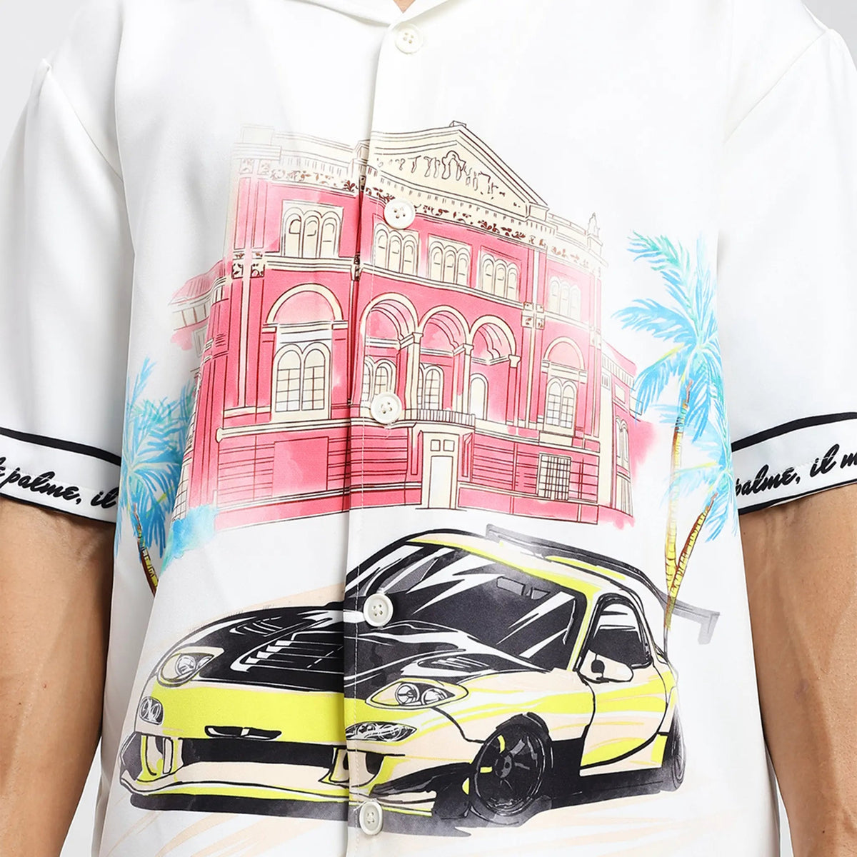 Liberta Racer Printed White Shirt FLYAF