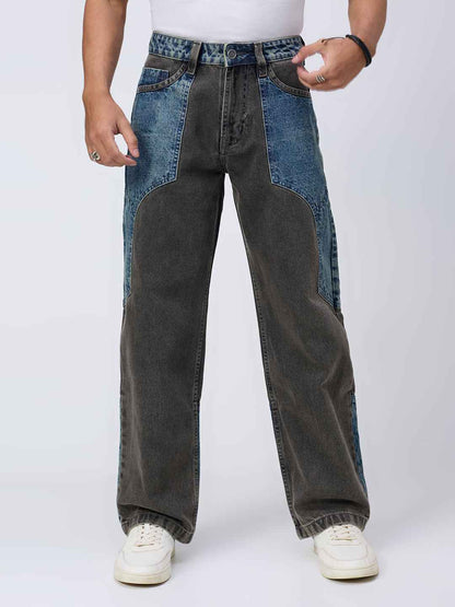 Men's Dual Panel Mix Match Straight Fit Jeans B5IVE