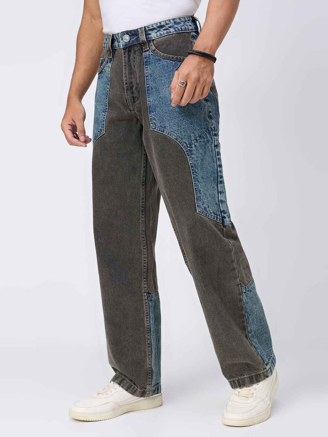 Men's Dual Panel Mix Match Straight Fit Jeans B5IVE