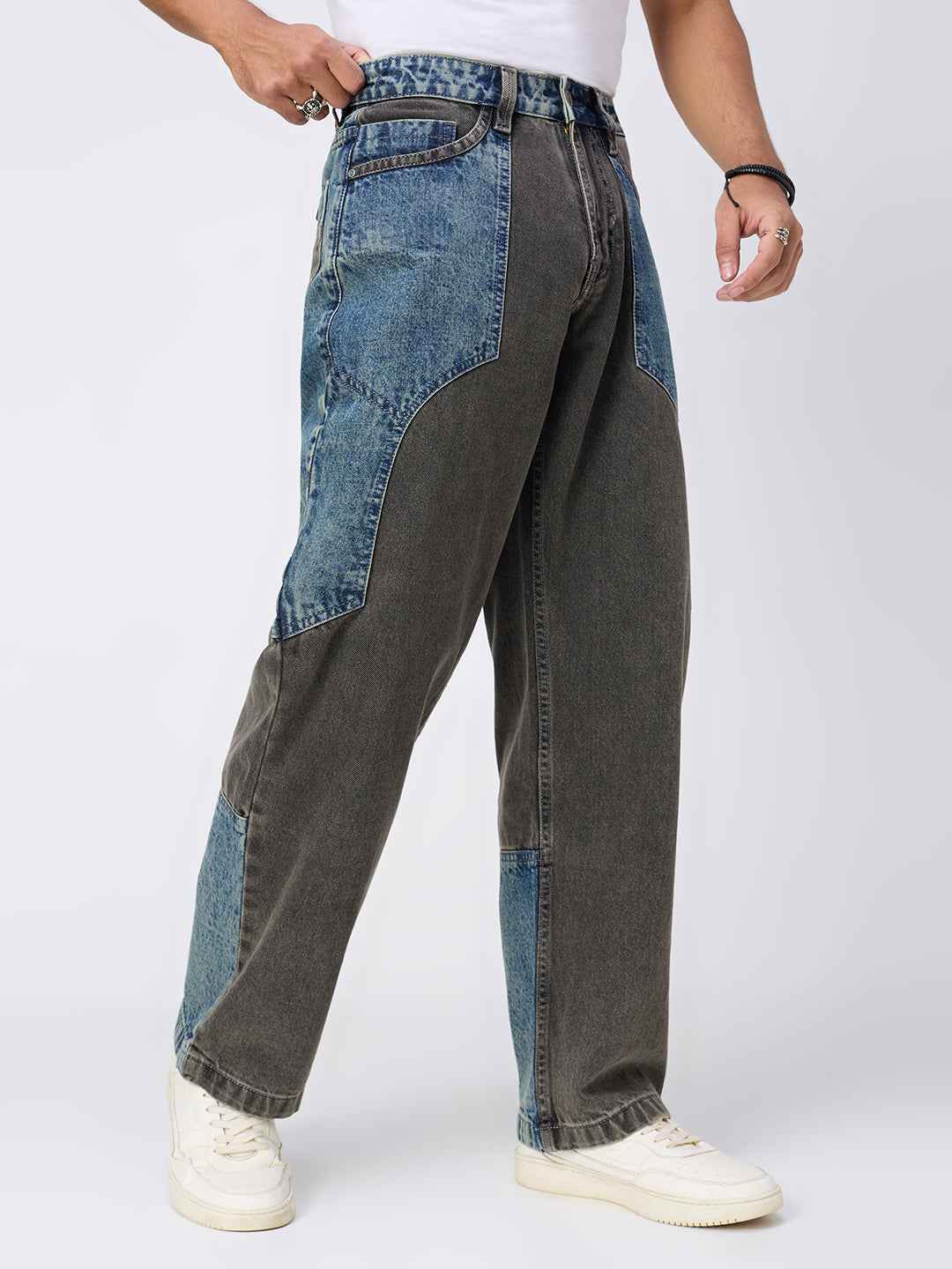 Men's Dual Panel Mix Match Straight Fit Jeans B5IVE