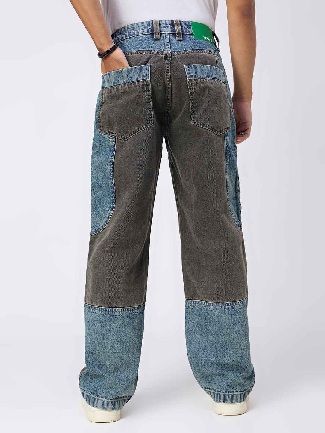 Men's Dual Panel Mix Match Straight Fit Jeans B5IVE
