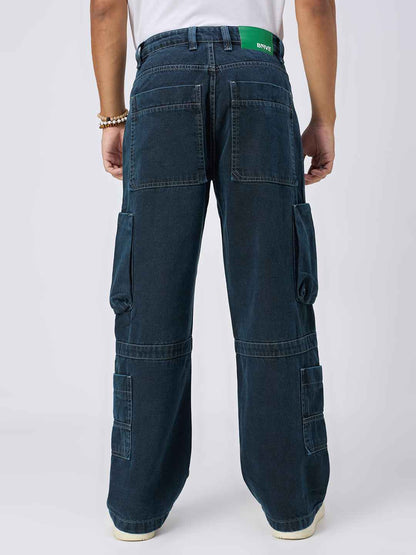 Men's Midnight Indigo Cargo Straight Fit Jeans B5IVE