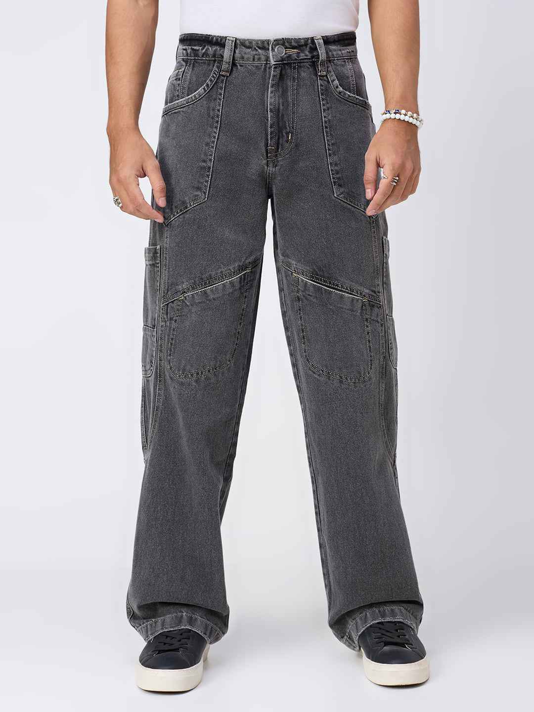 Men's Phantom Black Straight Fit Jeans B5IVE