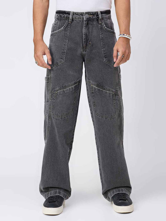Men's Phantom Black Straight Fit Jeans B5IVE