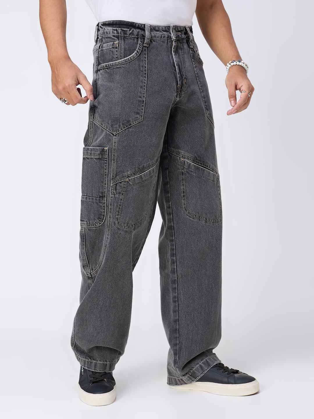 Men's Phantom Black Straight Fit Jeans B5IVE