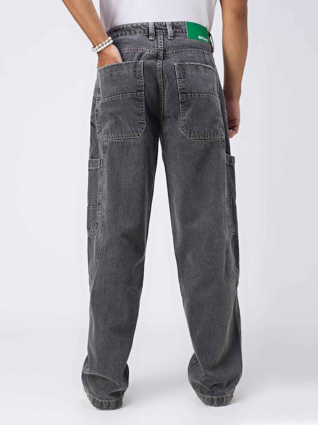 Men's Phantom Black Straight Fit Jeans B5IVE