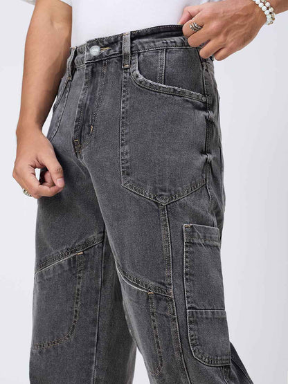 Men's Phantom Black Straight Fit Jeans B5IVE
