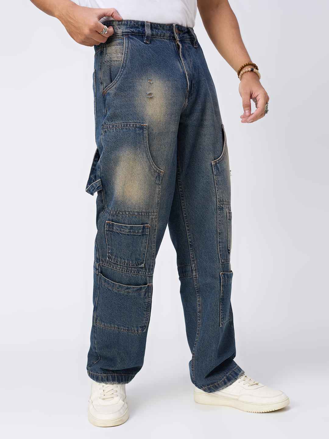 Men's Vintage Patch Pocket Straight Fit Jeans B5IVE