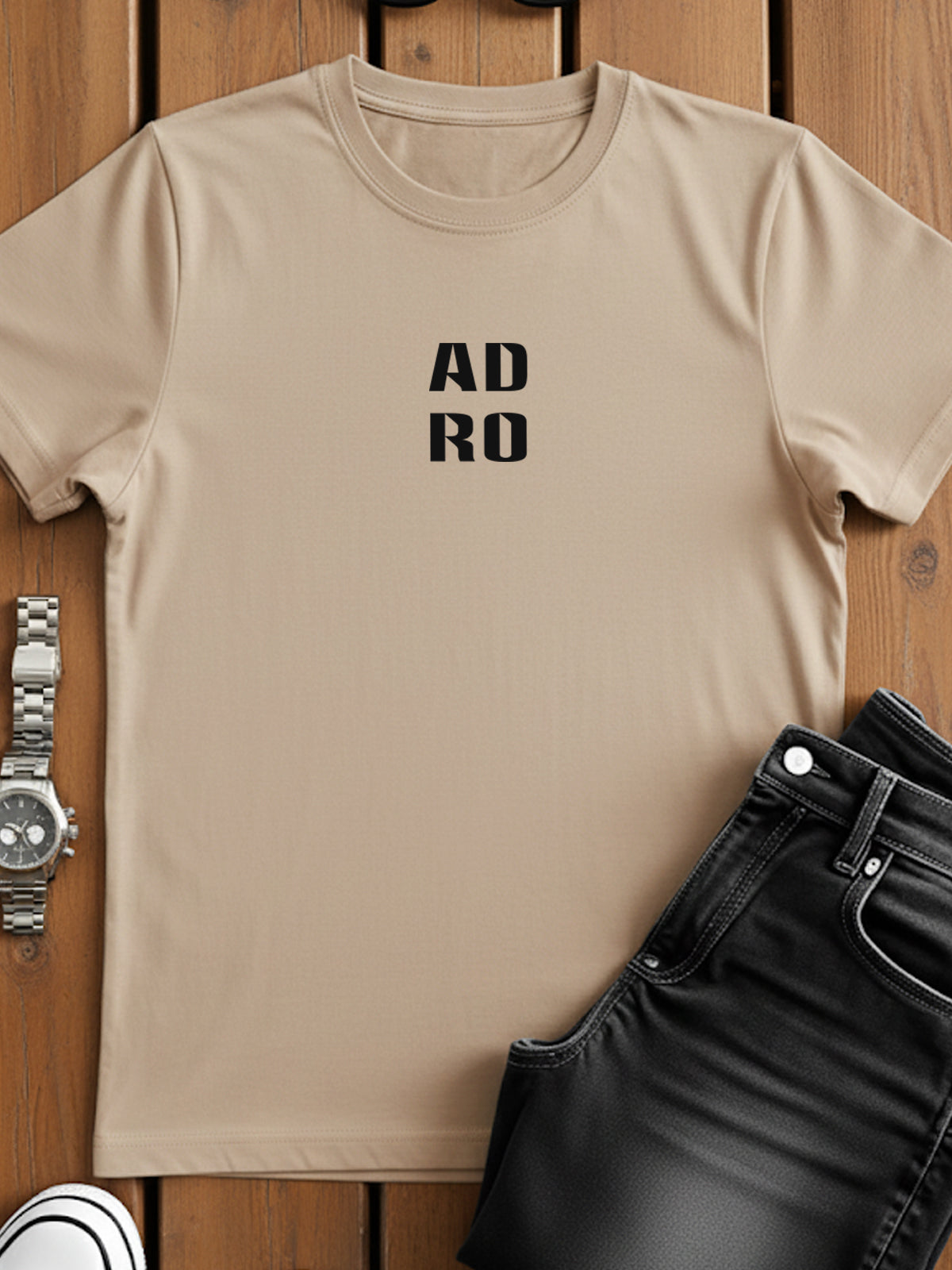 Cotton Lycra Half Sleeve Round Neck Logo Tee