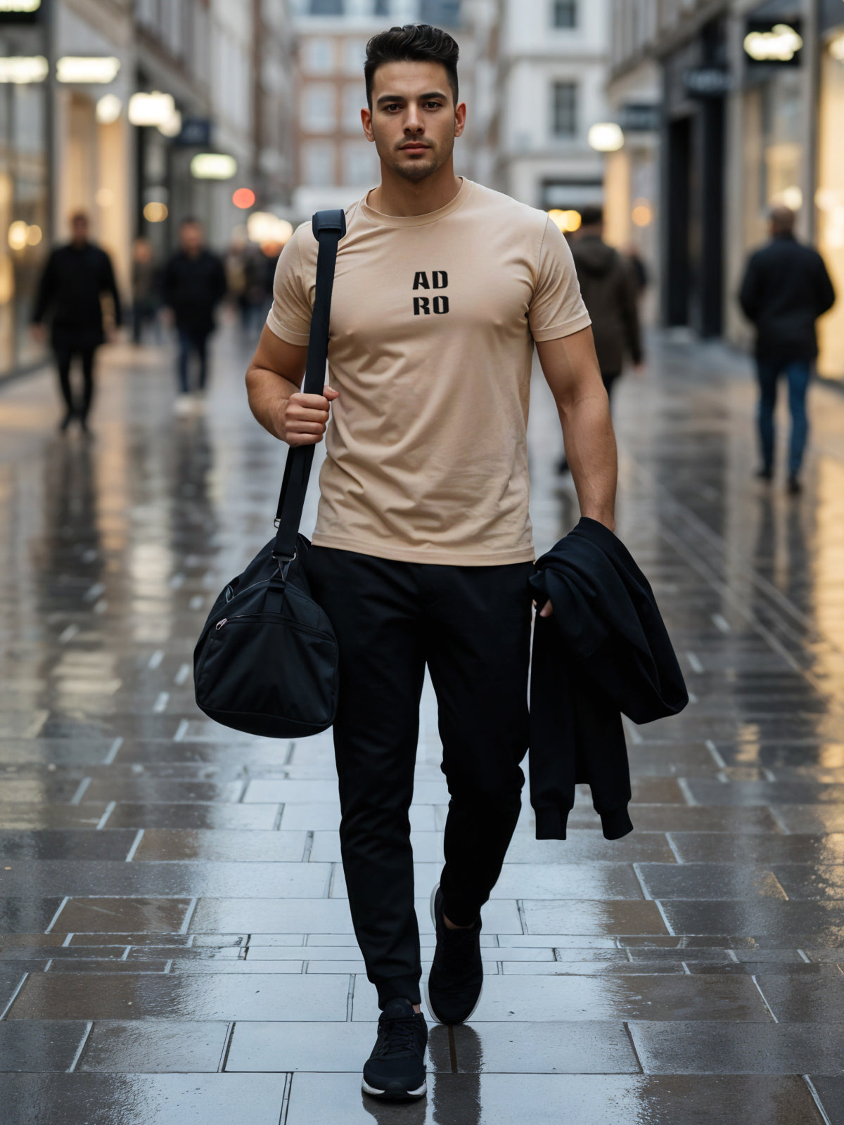 Cotton Lycra Half Sleeve Round Neck Logo Tee