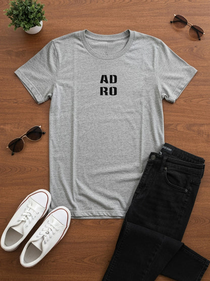 Adro Men’s ReCotton Lycra Half Sleeve Round Neck Logo Tee