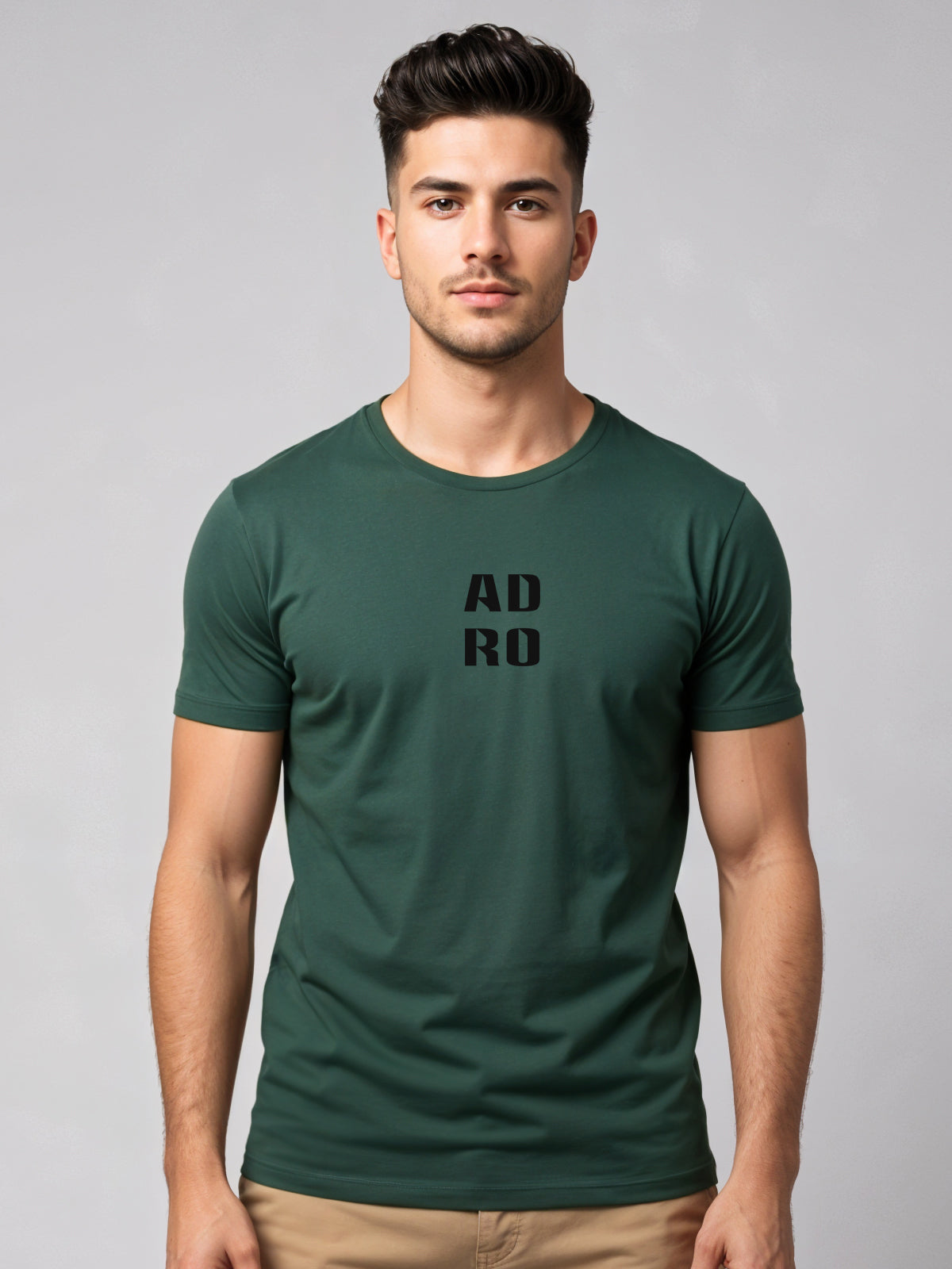 Cotton Lycra Half Sleeve Round Neck Logo Tee