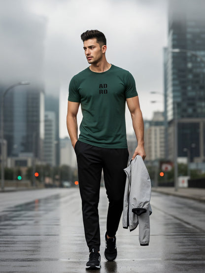Cotton Lycra Half Sleeve Round Neck Logo Tee