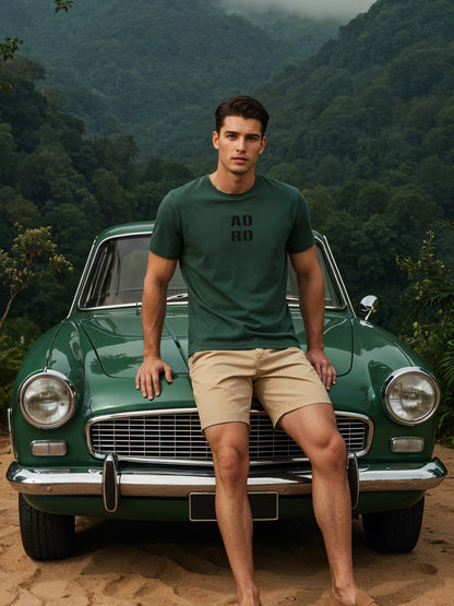 Cotton Lycra Half Sleeve Round Neck Logo Tee