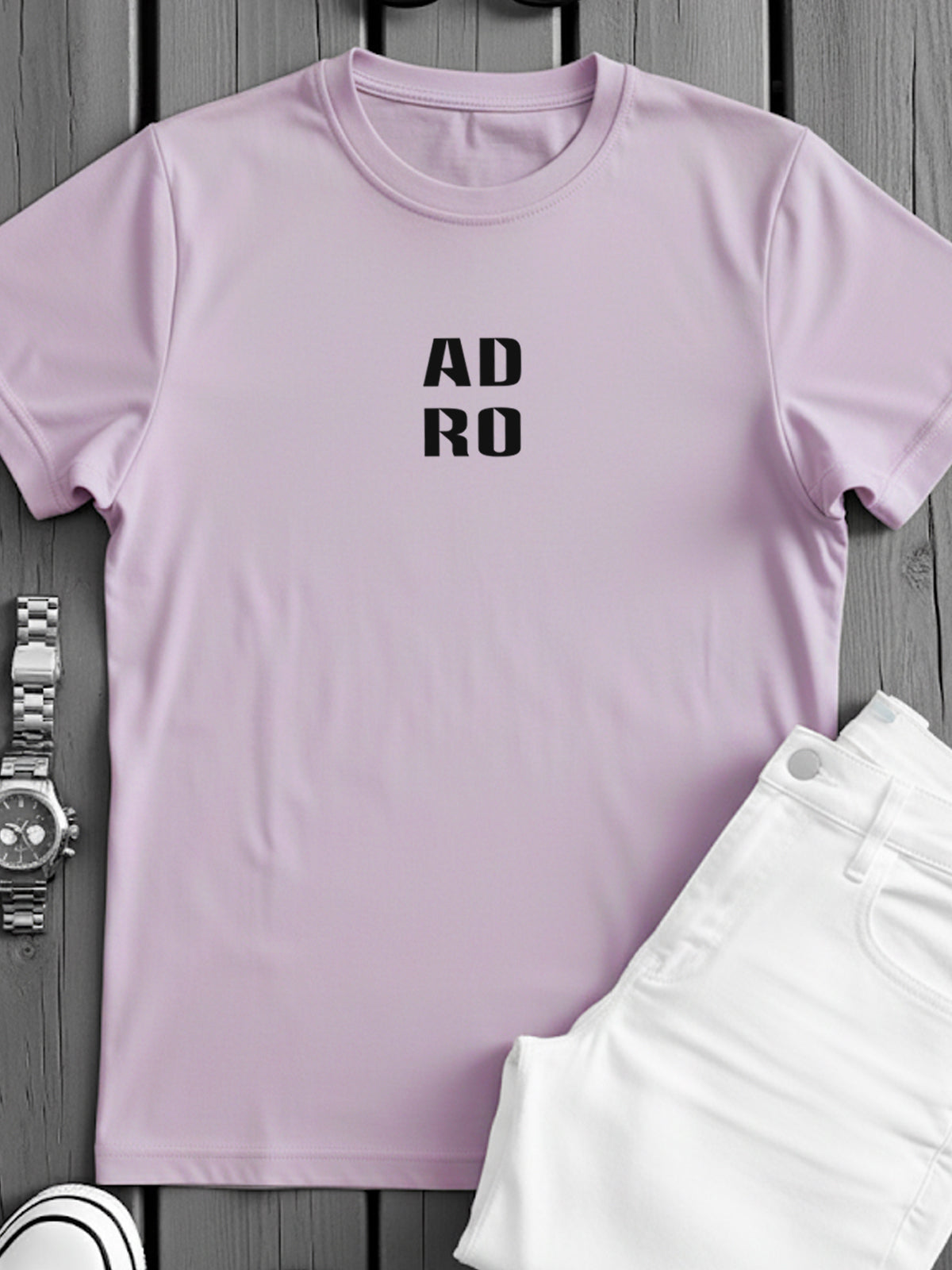 Adro Men’s ReCotton Lycra Half Sleeve Round Neck Logo Tee