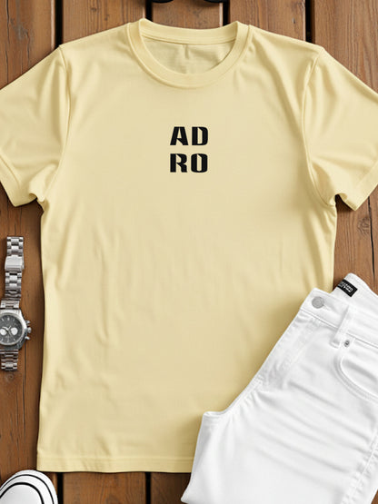 Adro Men’s ReCotton Lycra Half Sleeve Round Neck Logo Tee