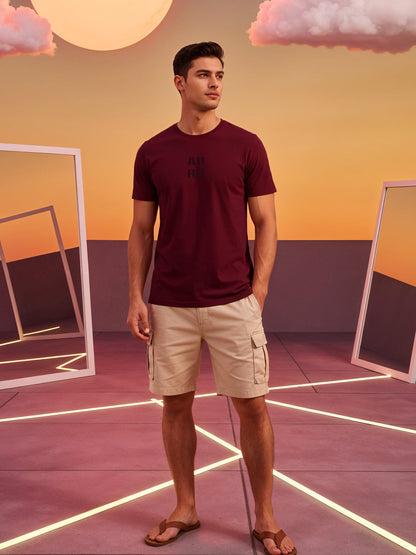 Cotton Lycra Half Sleeve Round Neck Logo Tee