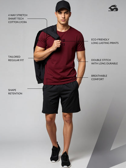 Cotton Lycra Half Sleeve Round Neck Logo Tee