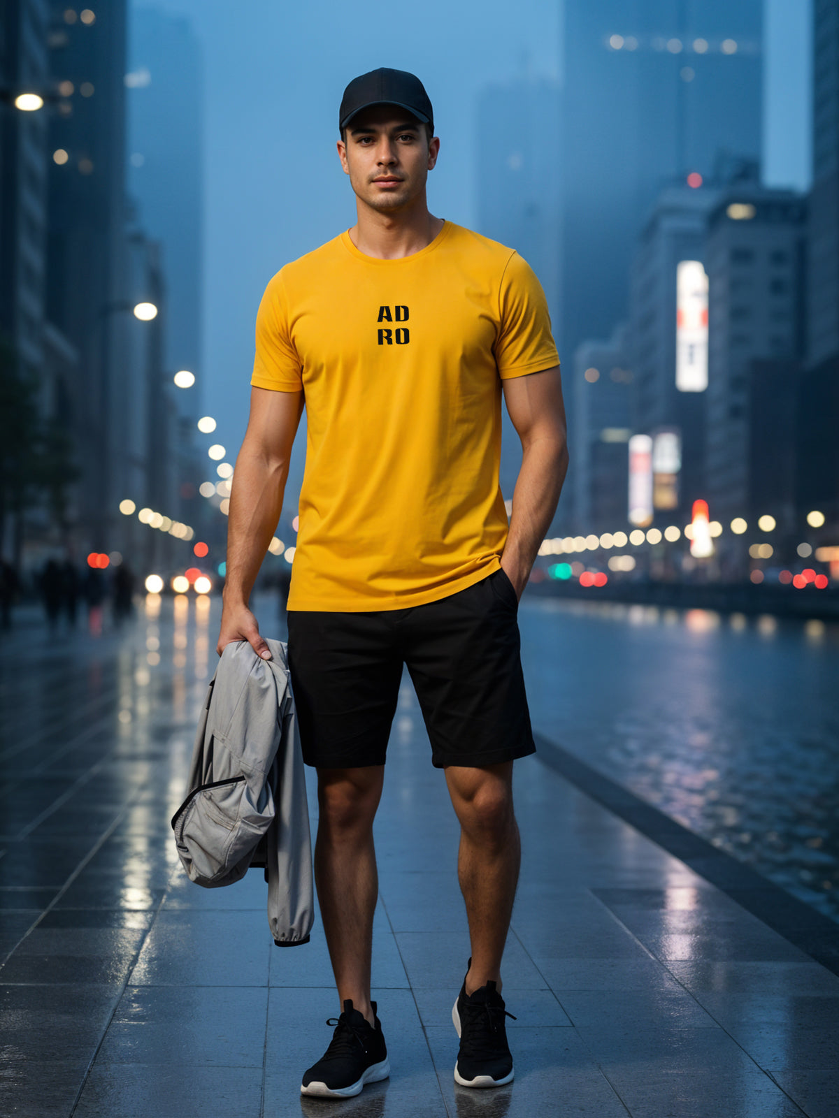 Cotton Lycra Half Sleeve Round Neck Logo Tee