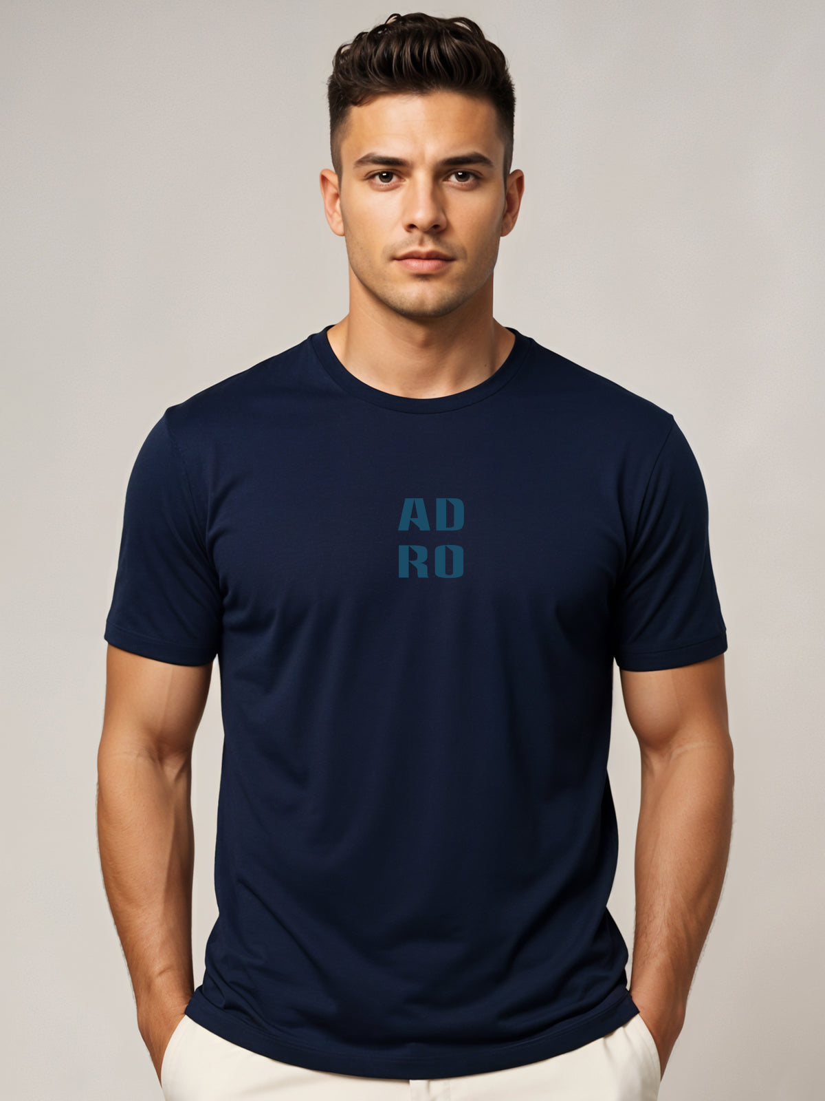 Cotton Lycra Half Sleeve Round Neck Logo Tee