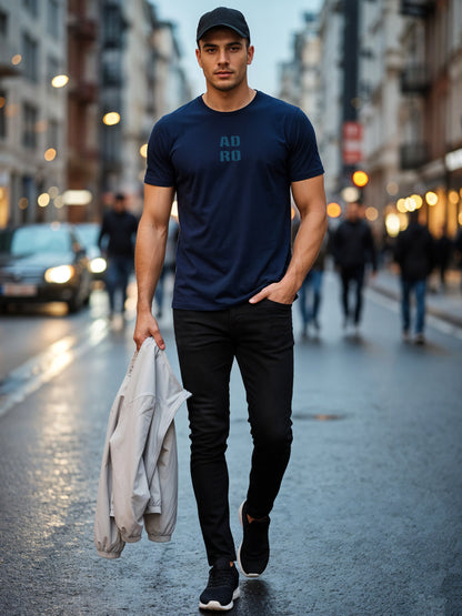 Cotton Lycra Half Sleeve Round Neck Logo Tee