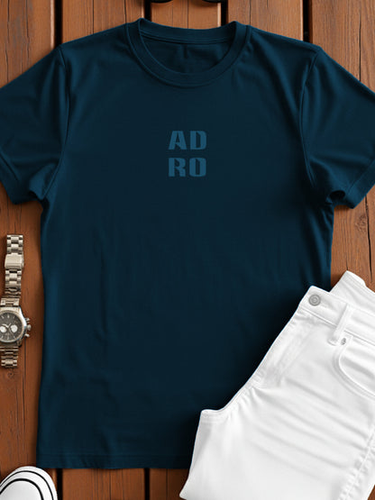Adro Men’s ReCotton Lycra Half Sleeve Round Neck Logo Tee