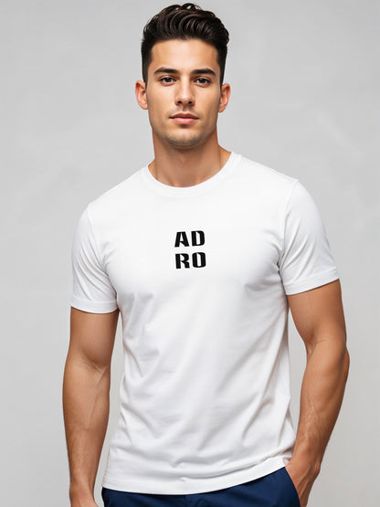 Cotton Lycra Half Sleeve Round Neck Logo Tee