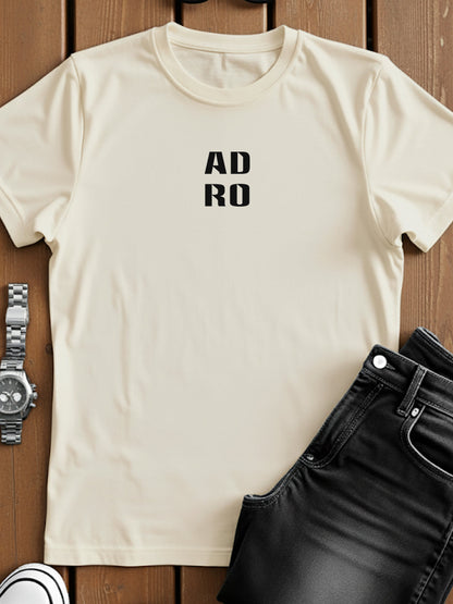 Adro Men’s ReCotton Lycra Half Sleeve Round Neck Logo Tee