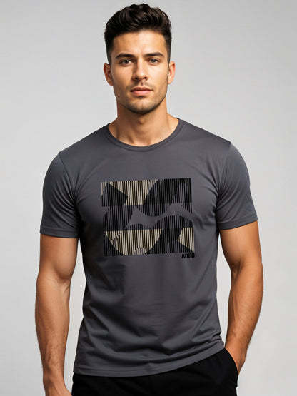Cotton Lycra Casual Half Sleeve Round Neck Graphic Tee