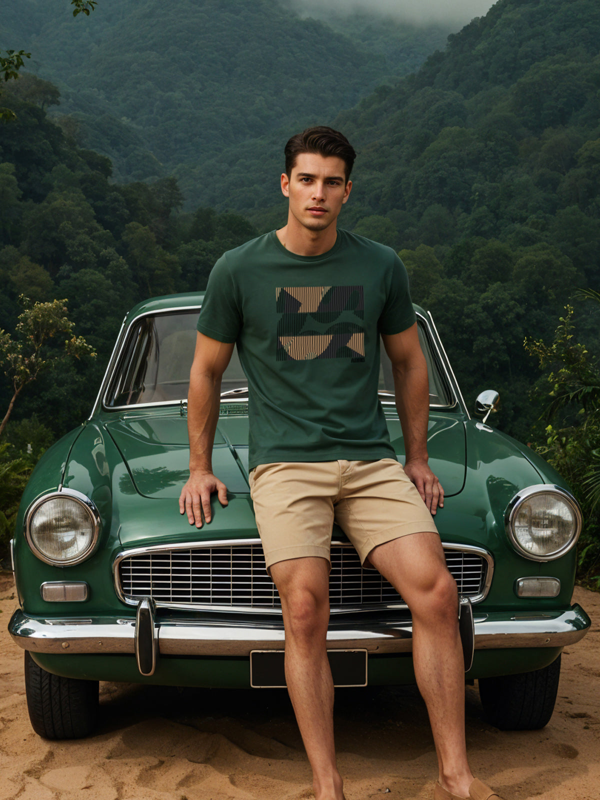 Cotton Lycra Casual Half Sleeve Round Neck Graphic Tee