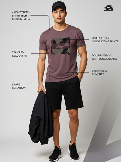 Cotton Lycra Casual Half Sleeve Round Neck Graphic Tee