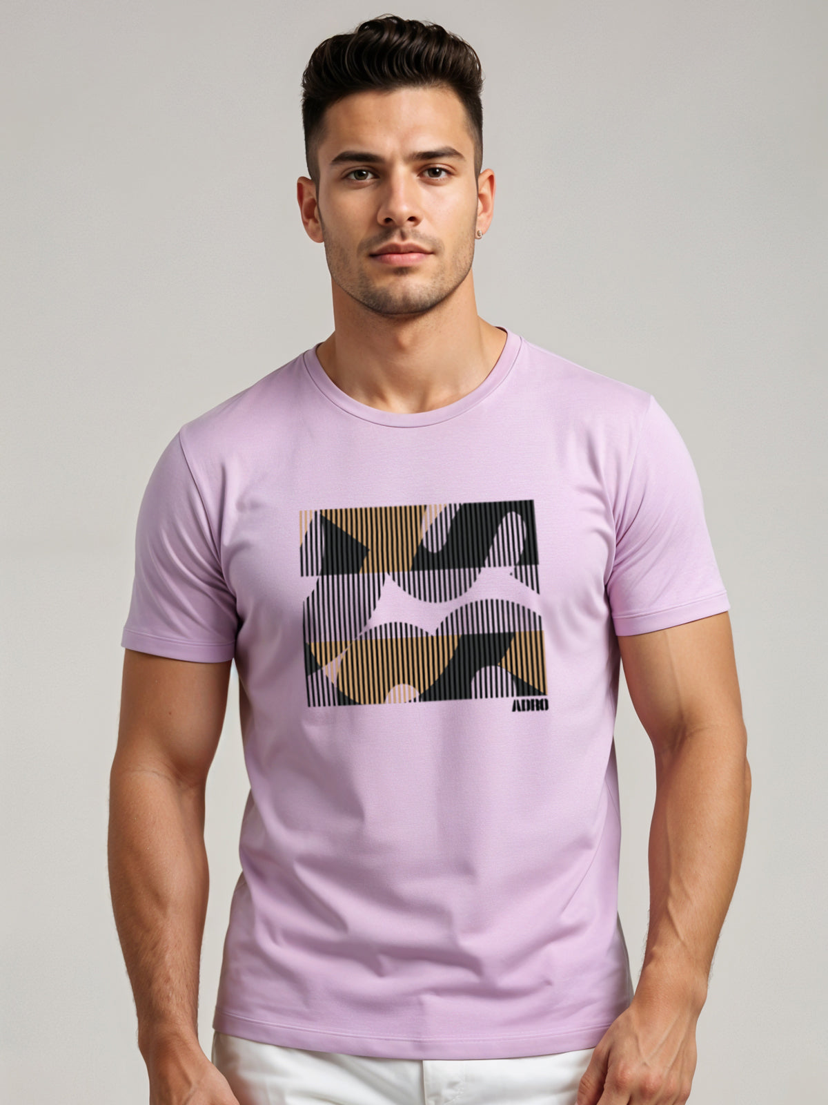 Cotton Lycra Casual Half Sleeve Round Neck Graphic Tee