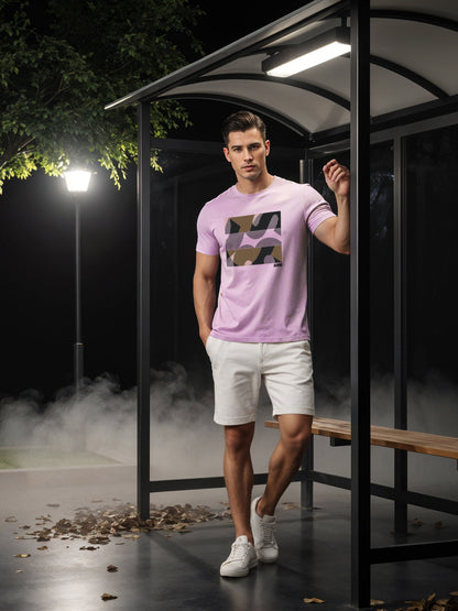 Cotton Lycra Casual Half Sleeve Round Neck Graphic Tee