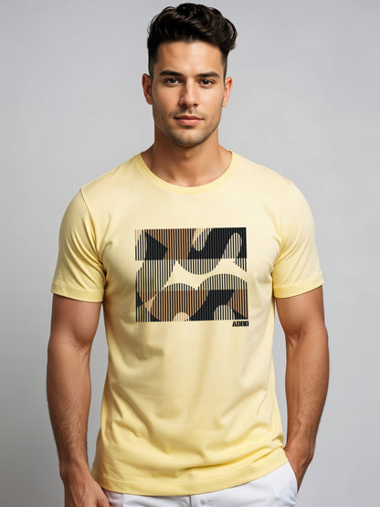 Cotton Lycra Casual Half Sleeve Round Neck Graphic Tee