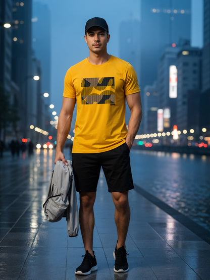 Cotton Lycra Casual Half Sleeve Round Neck Graphic Tee