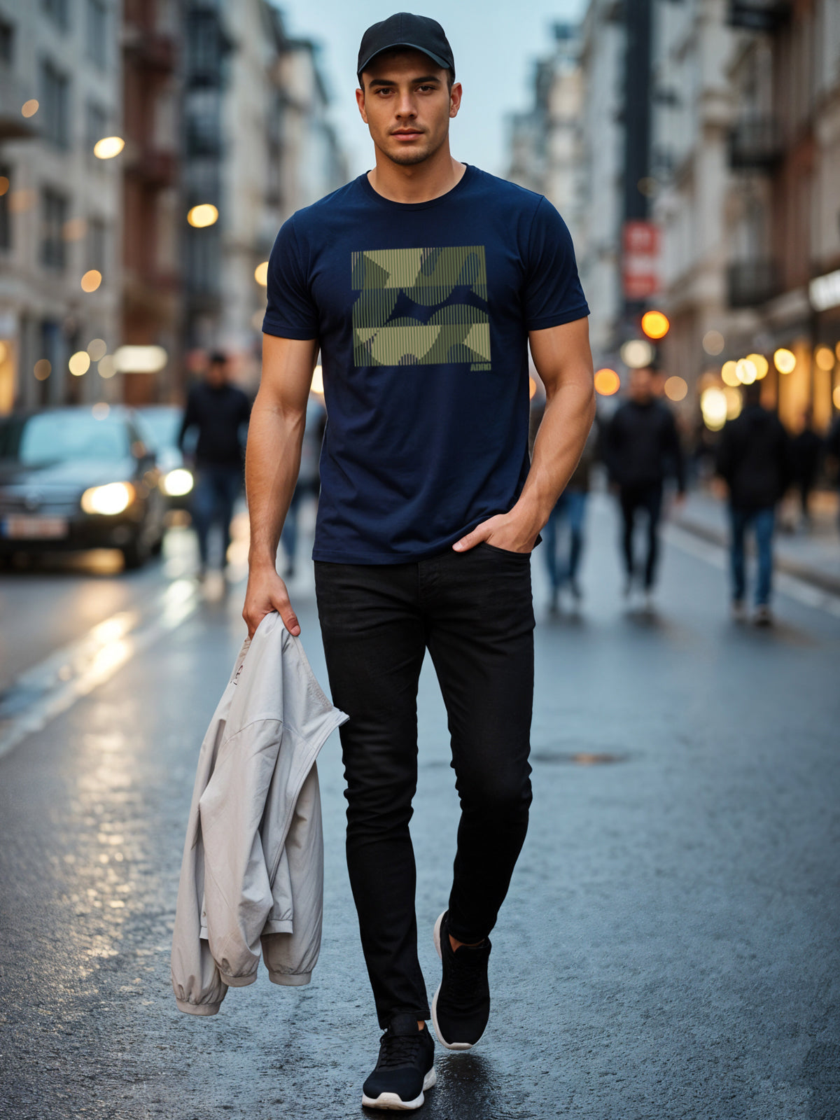 Cotton Lycra Casual Half Sleeve Round Neck Graphic Tee