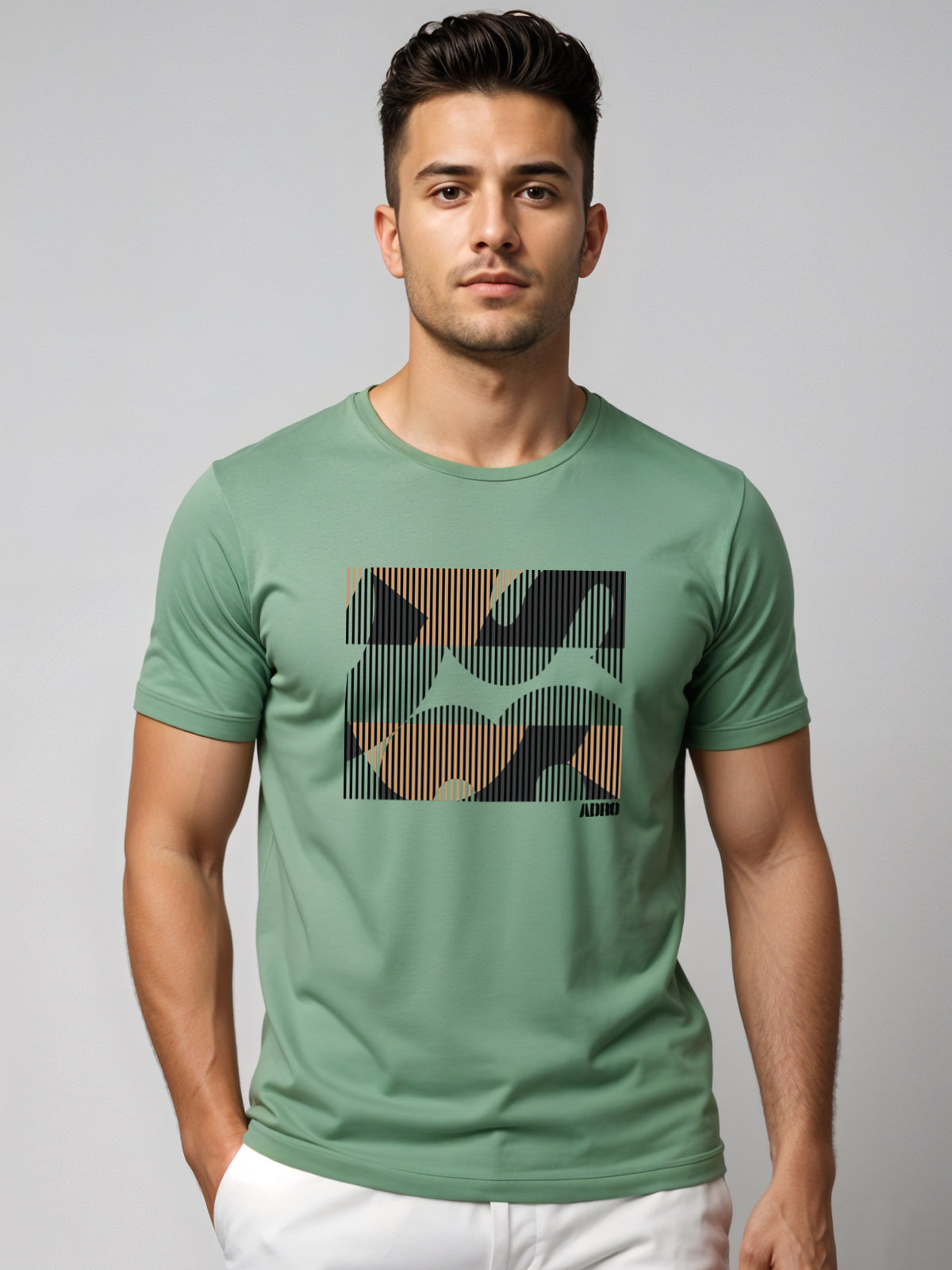 Cotton Lycra Casual Half Sleeve Round Neck Graphic Tee