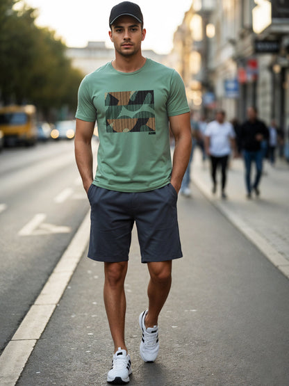 Cotton Lycra Casual Half Sleeve Round Neck Graphic Tee