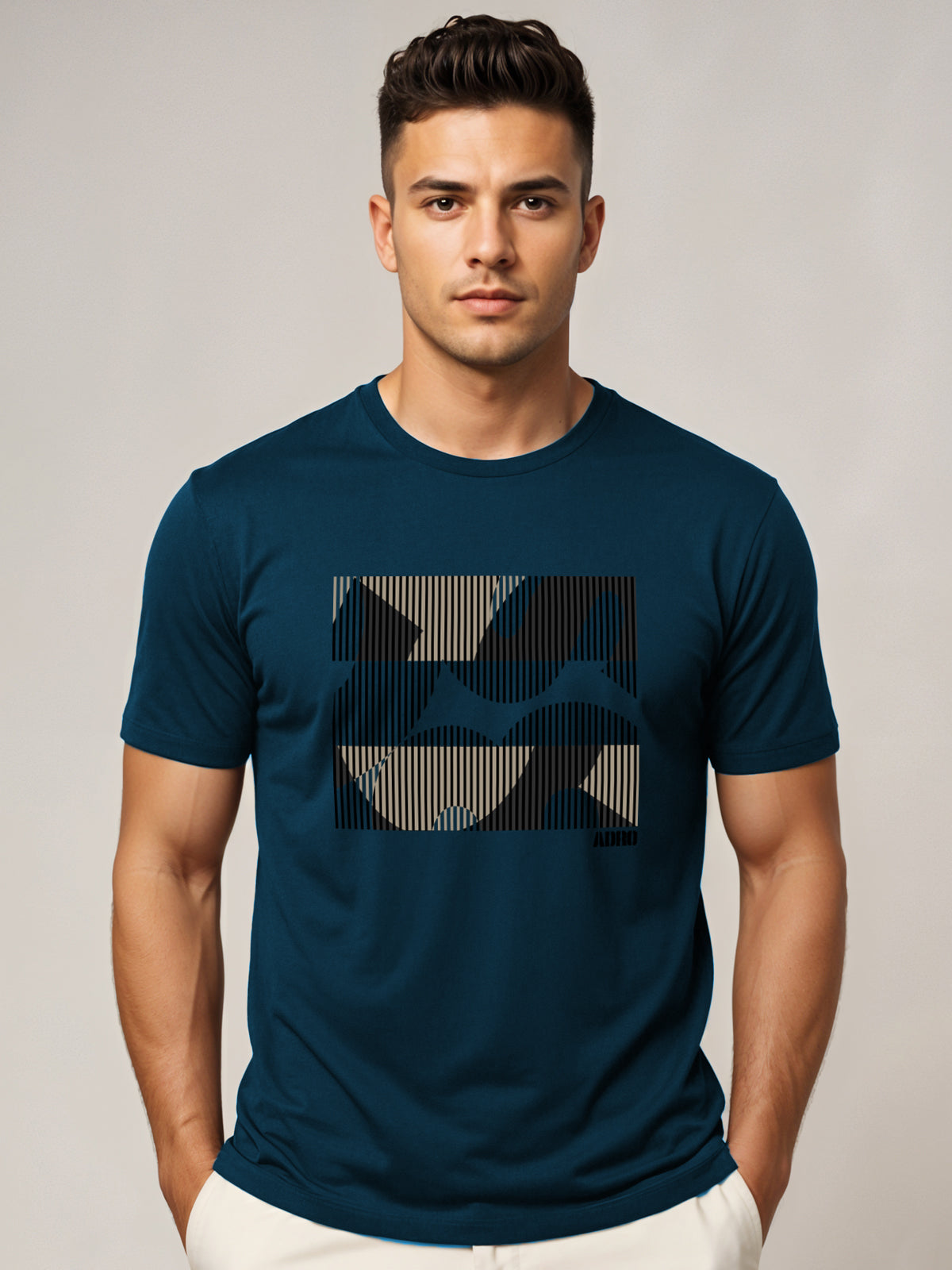 Cotton Lycra Casual Half Sleeve Round Neck Graphic Tee