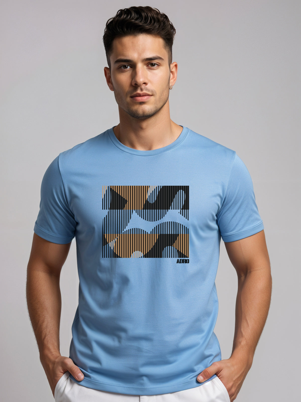 Cotton Lycra Casual Half Sleeve Round Neck Graphic Tee