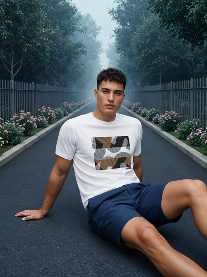 Cotton Lycra Casual Half Sleeve Round Neck Graphic Tee