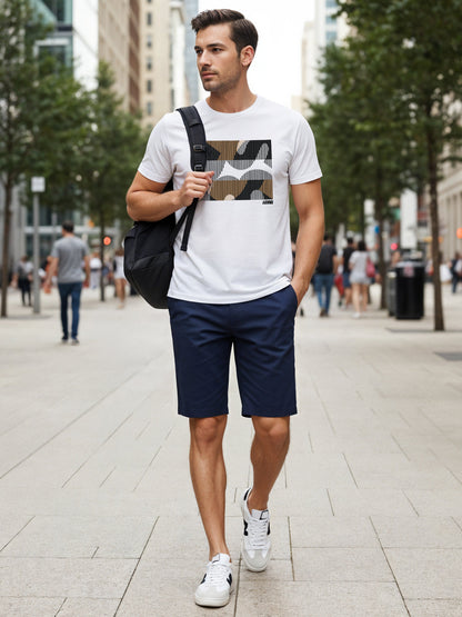 Cotton Lycra Casual Half Sleeve Round Neck Graphic Tee